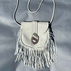Artisan-made Fringe + Geode Purse